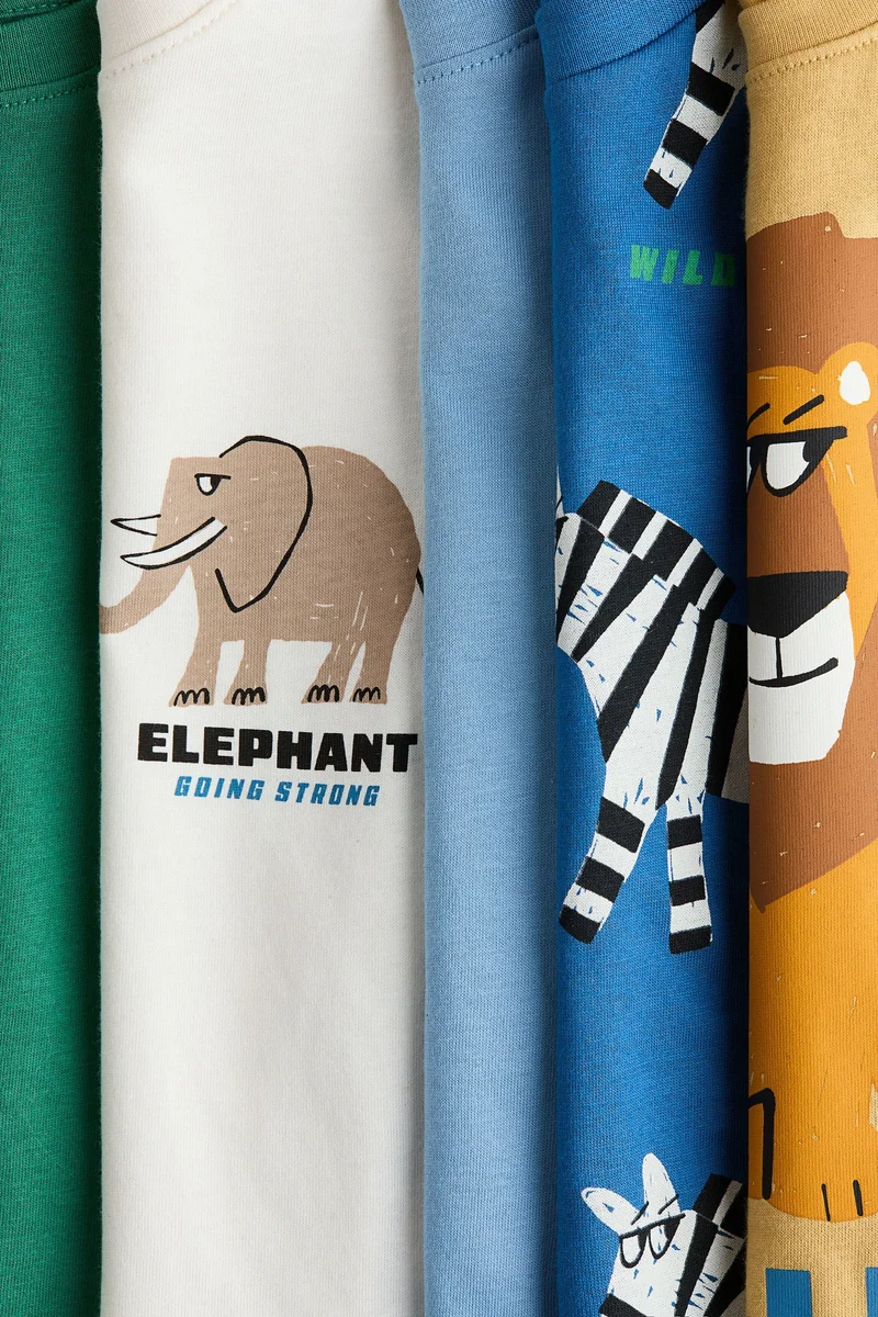 اتش اند ام تي-شيرت من الجيرسيه - عبوة من 5 قطع